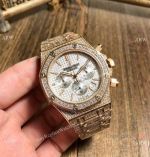 Knockoff Audemars Piguet Royal Oak Full Diamond Watches Gold and Silver